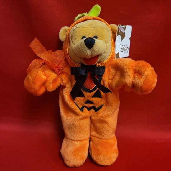 Disney Pooh in Pumpkin Suit Bean Bag Plush - Picture 1 of 12